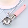 1pc; Pink PP Stainless Steel Semi-automatic Pastry Spoon; Stainless Steel Ice Cream Scoop